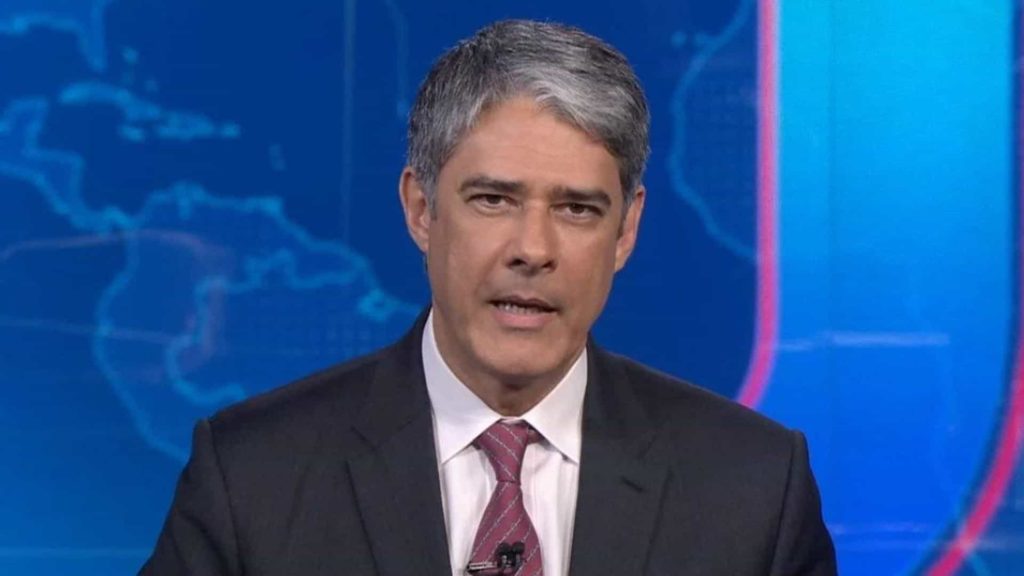 O jornalista William Bonner durante o Jornal Nacional (Foto: Reprodução)