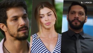 Diogo entre Marcos e Paloma para Alberto na novela Bom Sucesso da Globo (Foto: Montagem/TV Foco)