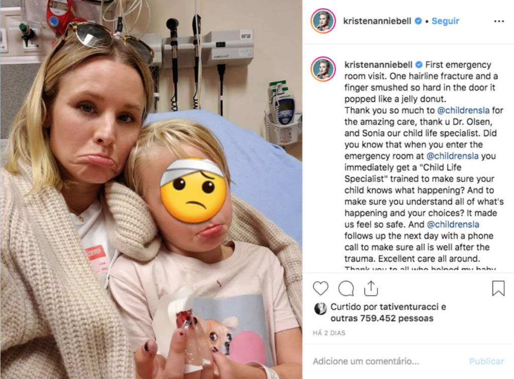 Famosa atriz Kristen Bell tem filha levada às pressas para hospital (Foto: Reprodução)