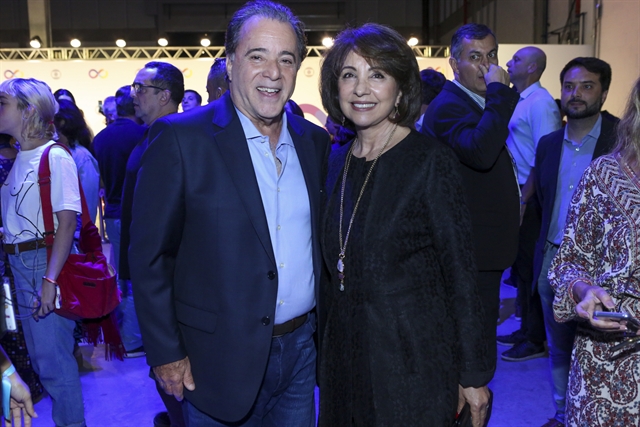 Tony Ramos e a esposa, Lidiane Barbosa, na inauguração dos novos estúdios da Globo (Foto: Globo/Reginaldo Teixeira)
