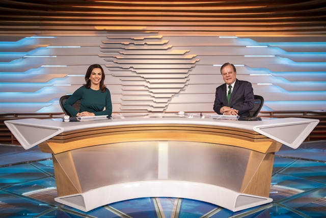 Ana Paula Araújo e Chico Pinheiro no Bom Dia Brasil (Foto: Globo/João Cotta)