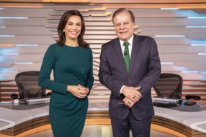 Ana Paula Araújo e Chico Pinheiro no novo cenário do Bom Dia Brasil (Foto: Globo/João Cotta)