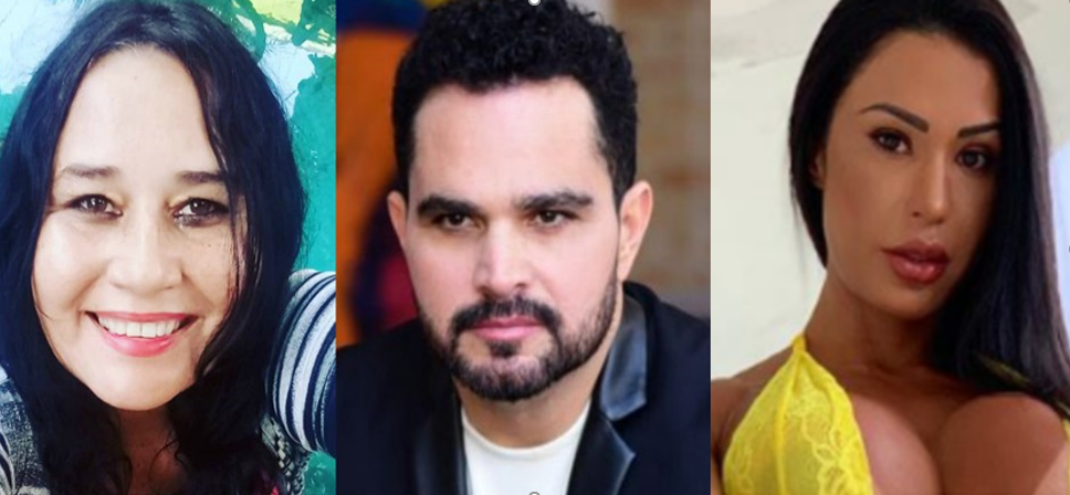 Cléo Loyola, Luciano e Gracyanne Barbosa eposa de Belo (Foto: Montagem/TV Foco)