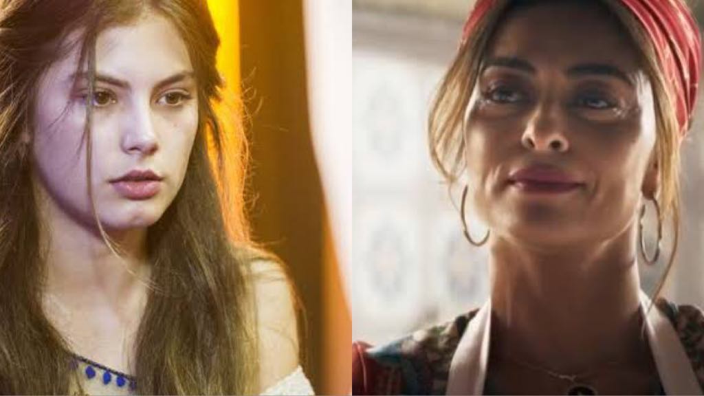 Maria da Paz e Joana sua verdadeira filha de A Dona do Pedaço (Montagem: TV Foco)