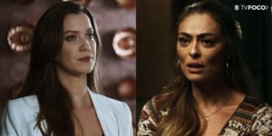 Fabiana (Nathalia Dill) ganhará batalha contra Maria da Paz (Juliana Paes) em A Dona do Pedaço (Foto: Montagem/TV Foco)