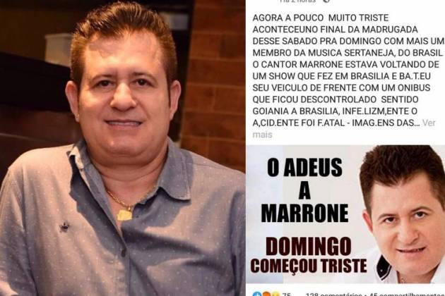 Notícia da morte de Marrone cai como uma bomba e deixa país sem acreditar (Foto: Reprodução/ Facebook)