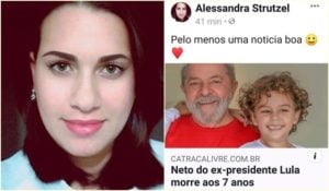 Imagem do post Lula: famosa comemora morte do neto do ex-presidente em atitude bizarra e acaba se dando mal