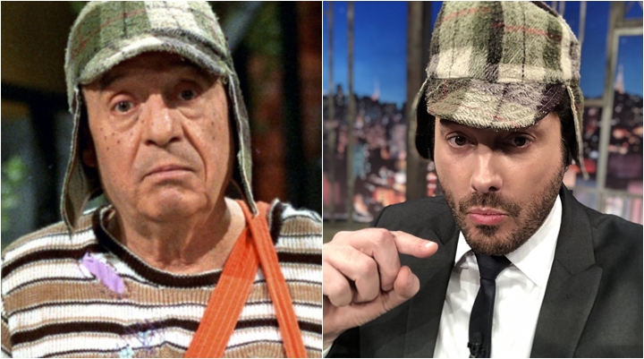 Danilo Gentili com gorro original de Chaves. (Foto: Montagem/Reprodução)