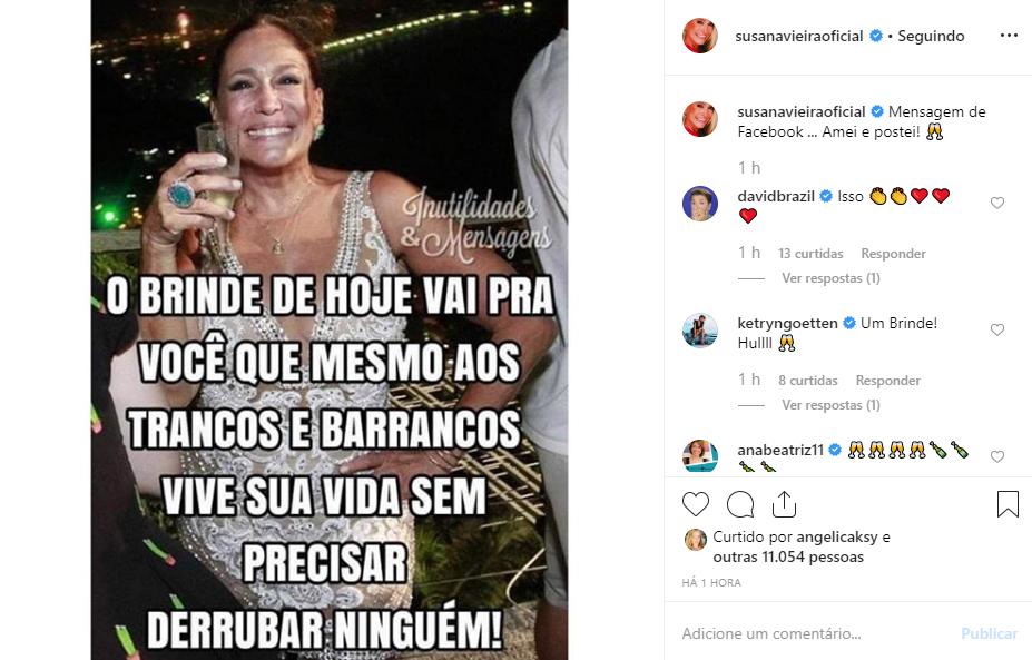 Susana Vieira causou mais uma vez em seu Instagram, onde postou uma imagem que pareceu uma grande indireta para alguém em específico - Reprodução/Instagram