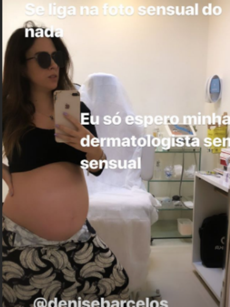 Tata Werneck publicou uma foto mostrando seu barrigão de sete meses. (Imagem: Instagram)