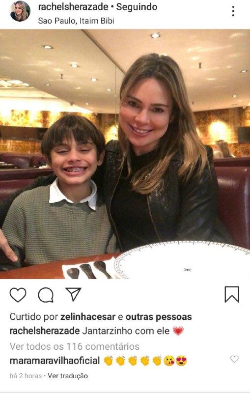 Rachel Sheherazade e o filho, Gabriel, juntos (Foto: Reprodução/ Instagram)