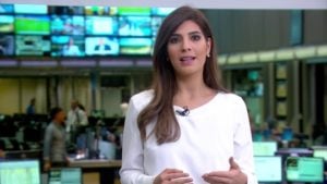 Andréia Sadi no estúdio do Jornal Hoje (foto: reprodução/TV Globo)