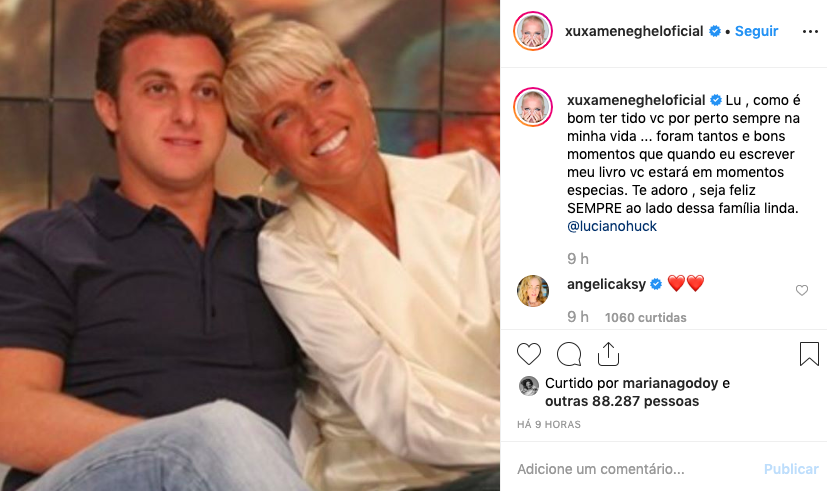 Xuxa faz homenagem de aniversário para Luciano Huck. Foto: Reprodução/Instagram