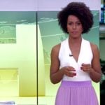 Maju Coutinho em sua estreia como apresentadora no Jornal Hoje  (Foto: Reprodução/Globoplay)