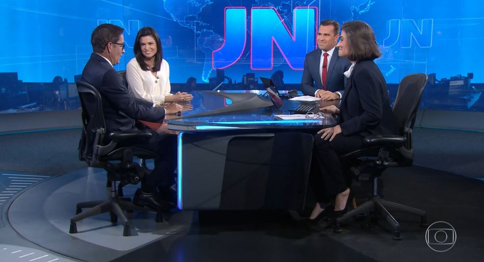 Carlos Tramontina, Priscila Castro, Renata Vasconcellos e Rodrigo Bocardi (Foto: Reprodução/Globoplay)