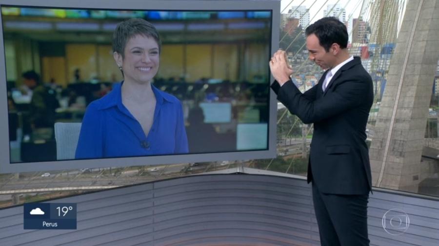 César Tralli e Sandra Annenberg (Foto: Reprodução/TV Globo)