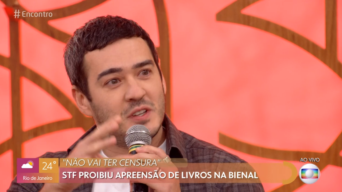 O humorista da Globo, Marcos Veras faz declaração polêmica no Encontro com Fátima Bernardes (Foto: Reprodução Globoplay)