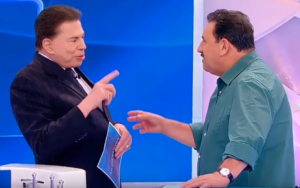 Silvio Santos zomba de Ratinho (Foto: Reprodução)