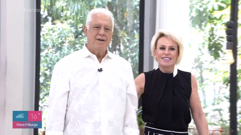 Antonio Fagundes esteve no Mais Você e Ana Maria Braga se preveniu para não reviver mico com Taís Araújo (Foto: Reprodução/Globo)