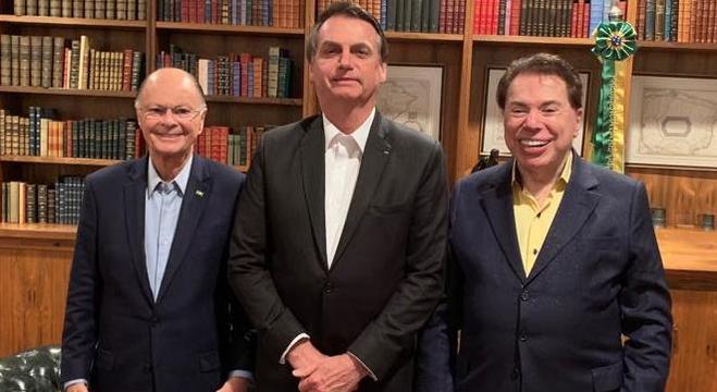 Edir Macedo, Jair Bolsonaro e Silvio Santos (Foto: Divulgação/R7)