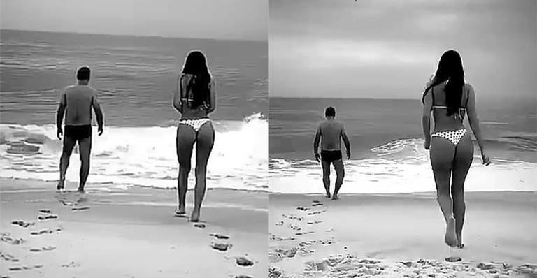 Bruna Marquezine curtiu a praia com os pais. Foto: Reprodução