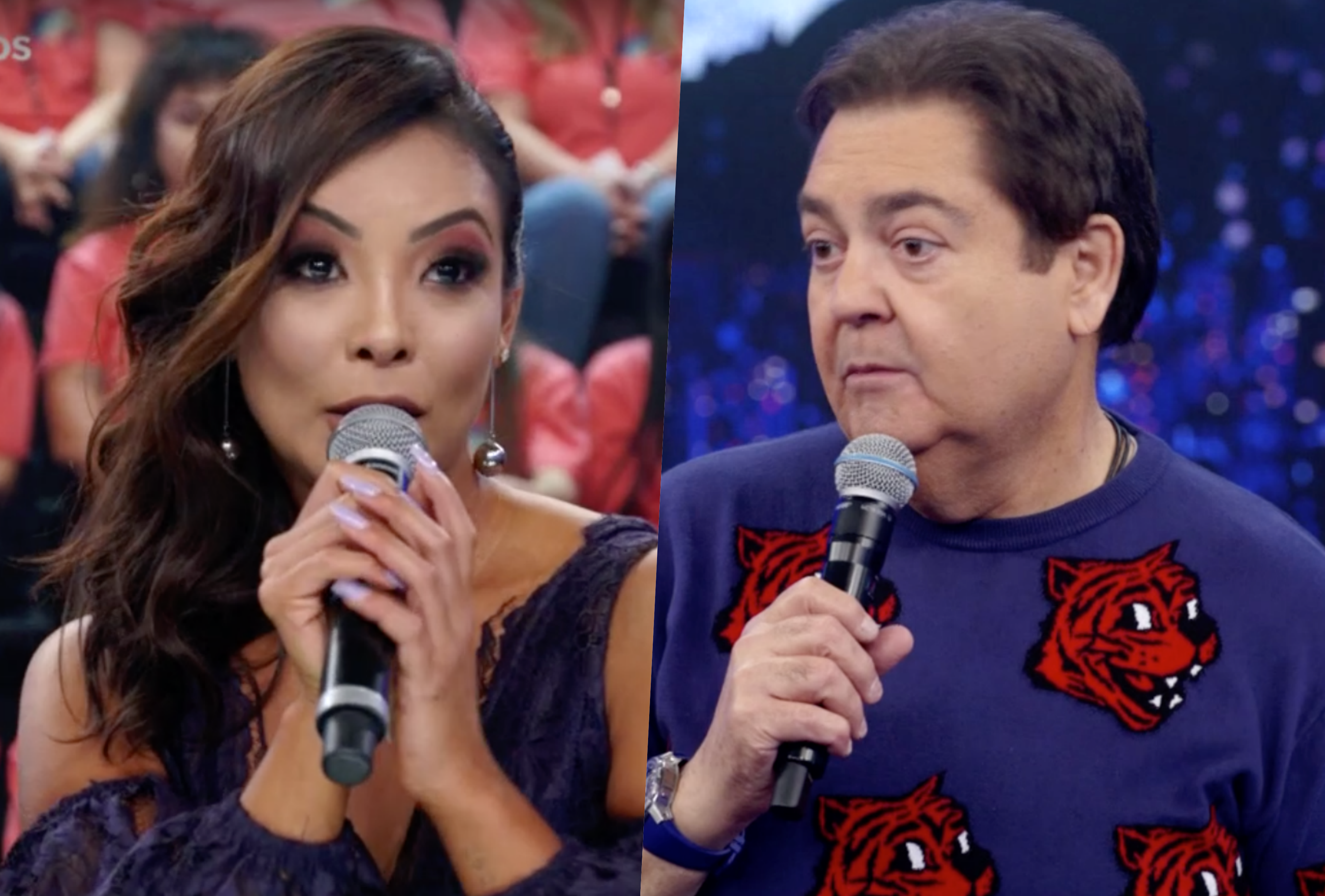 Carol Nakamura ficou em climão no Faustão durante a Dança dos Famosos (Foto reprodução)