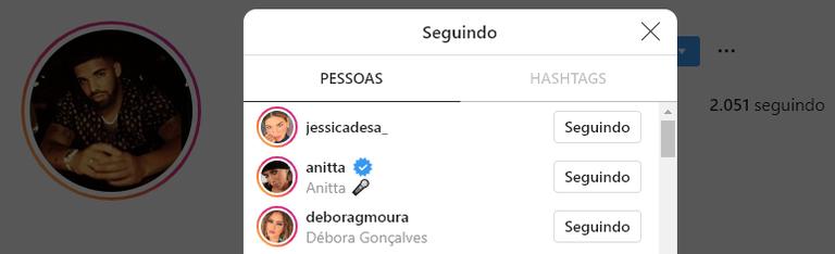 Drake seguiu Anitta e amigas da cantora