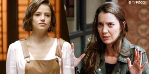 Agatha Moreira acabou se machucando após receber tapa de Nathalia Dill durante cena de A Dona do Pedaço (Foto: Montagem/TV Foco)