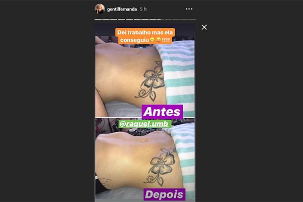 A apresentadora Fernanda Gentil surpreendeu ao revelar tatuagem íntima (Foto: Reprodução / Instagram)