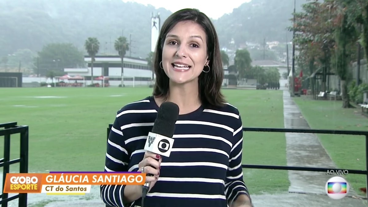 A repórter Glaucia Santiago se pronunciou ao zoar jogador (Foto: Reprodução)