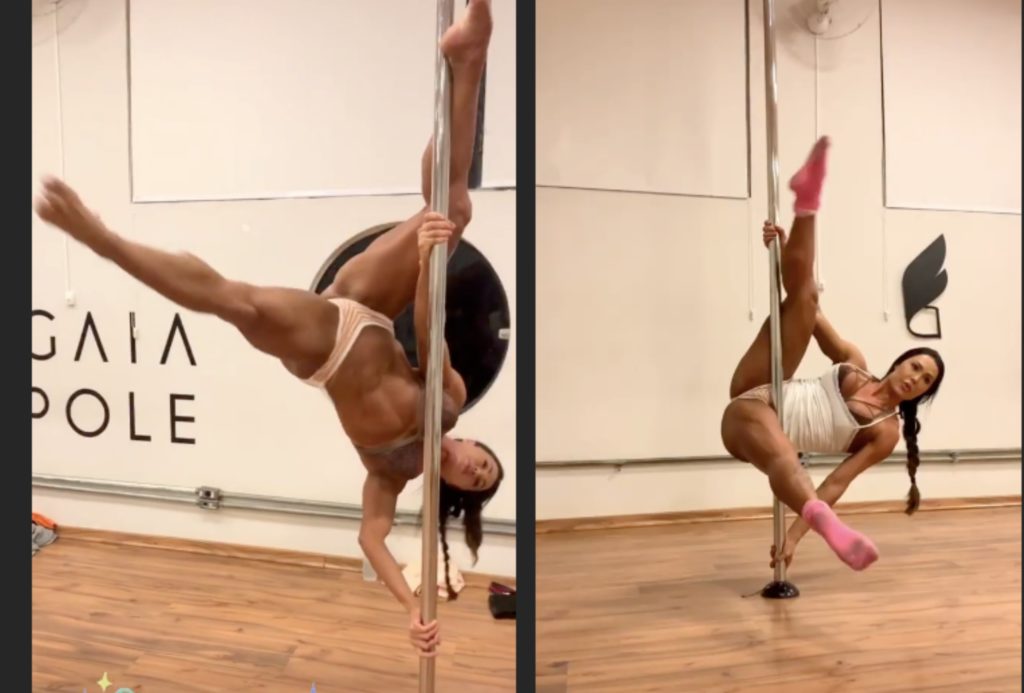 A famosa atriz da Multishow e mulher do cantor Belo, Gracyanne Barbosa deixou os seus seguidores de queixo caído ao aparecer em posição intrigante em pole dance