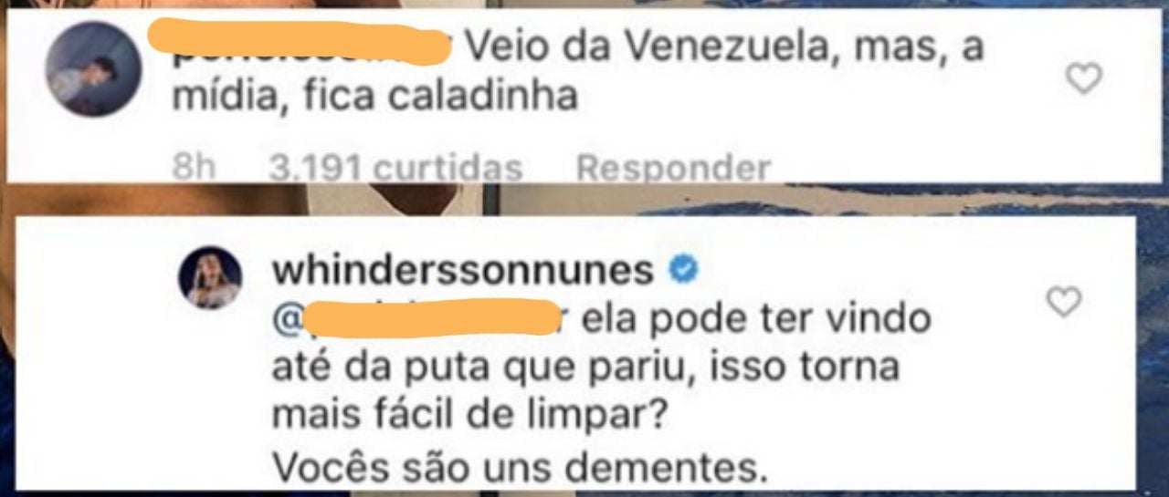 Whindersson Nunes mostrou sua indignação e acabou maltratando um fã com seu comentário