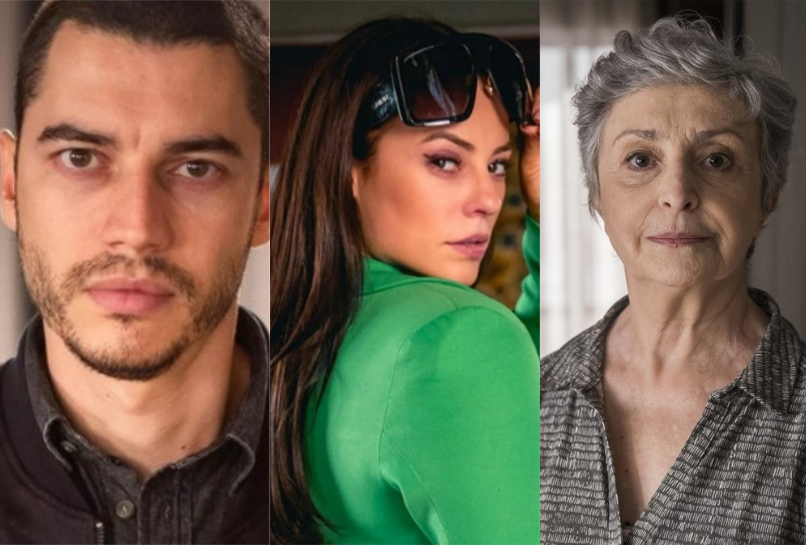 Camilo (Lee Taylor), Vivi Guedes (Paolla Oliveira) e Berta (Ana Lucia Torre) em A Dona do Pedaço