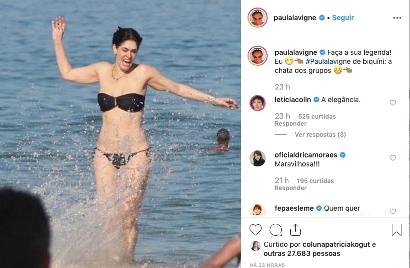 Paula Lavigne posta foto de biquíni e afronta Luana Piovani. Foto: Reprodução