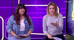 Fernanda Gentil e Fabiana Karla ironizaram reportagem de Fábia Oliveira (Reprodução/Globoplay)