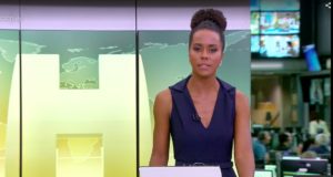 Maju Coutinho apareceu poderosa no comando do Jornal Hoje (Reprodução/Globoplay)