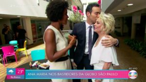 Ana Maria Braga ganhou o carinho de Maju Coutinho e César Tralli - Reprodução/Globoplay