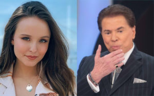 Larissa Manoela e Silvio Santos (Foto: TV Foco)