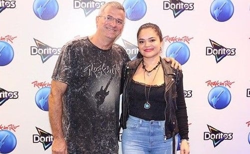 Telmo Maia e Neide Maia no camarote do Rock in Rio ((Foto: Ricardo Cardoso/ Ed. Globo) 