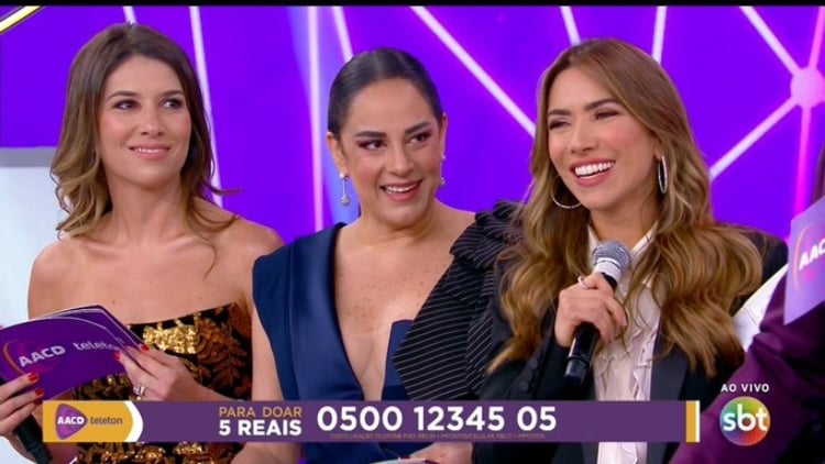 As apresentadoras do SBT, Silvia Abravanel, Rebeca Abravanel e Patrícia Abravanel (Imagem Reprodução)