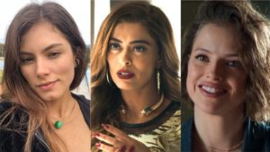 Joana (Bruna Hamú), Maria da Paz (Juliana Paes) e Josiane (Agatha Moreira) em A Dona do Pedaço (Foto: Divulgação)