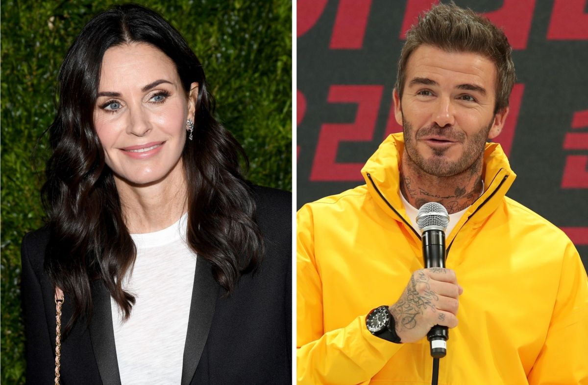 Courteney Cox aparece em banheira com o ex-jogador de futebol David Beckhan (Foto: Reprodução)