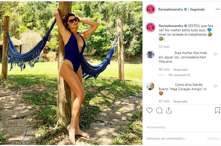 Flávia Alessandra surge em clique sensual e chama a atenção dos internautas (Foto: Reprodução)