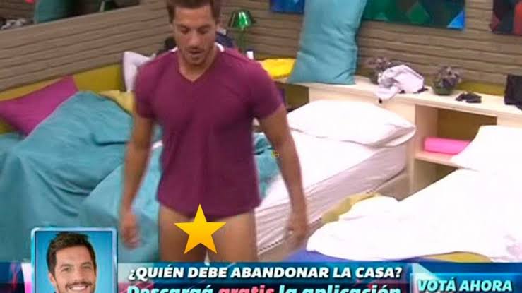 Participante do BBB da Argentina chocou ao ficar pelado e exibir pênis bastante avantajado (Reprodução)