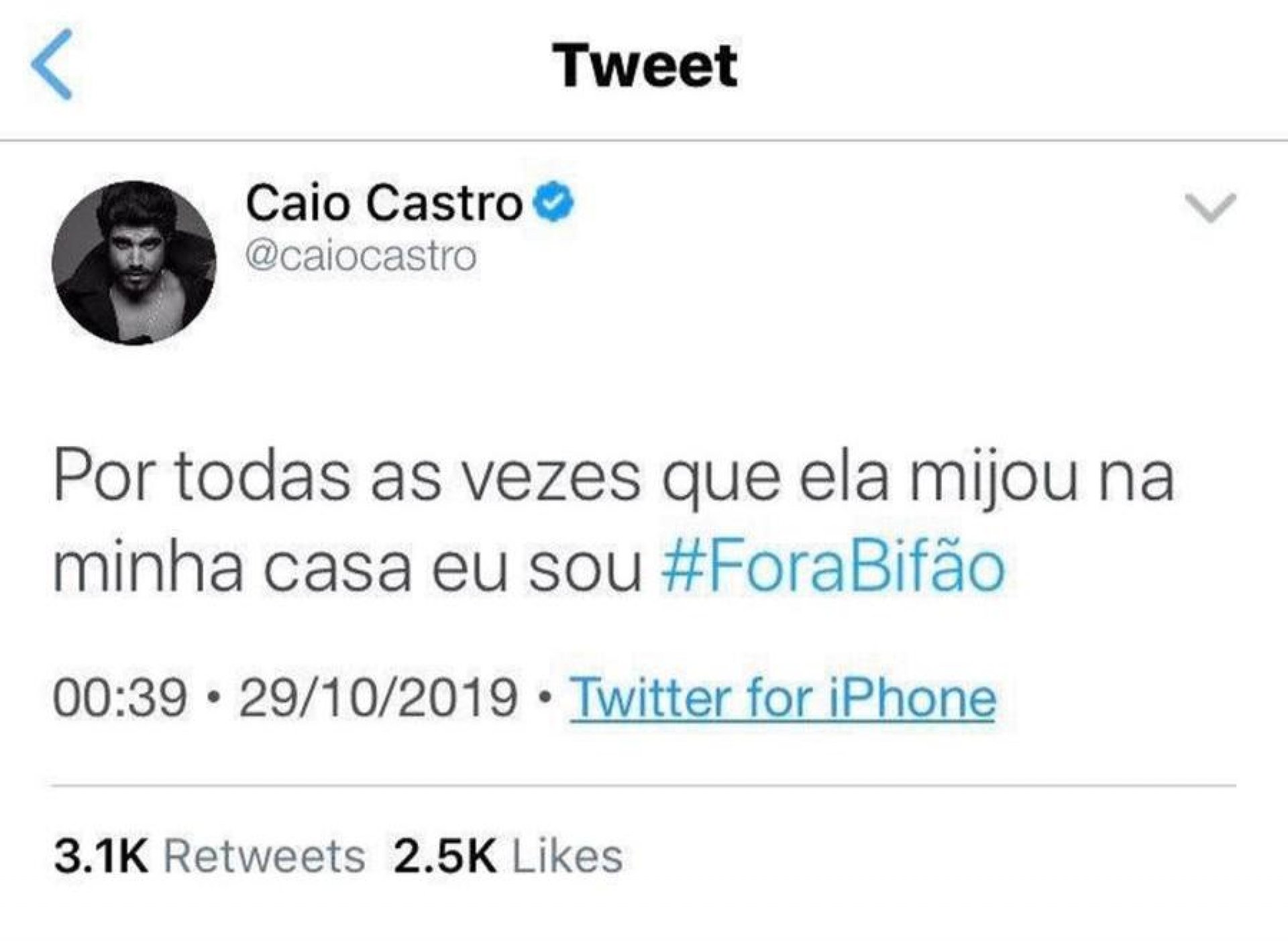 Caio Castro negou endossamento à eliminação de Bifão em A Fazenda 11 (Reprodução)