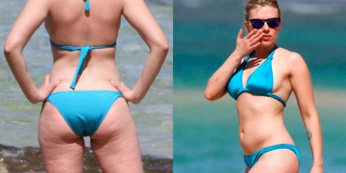 Scarlett Johansson recebe críticas da web após foto mostrando seu corpo rea...