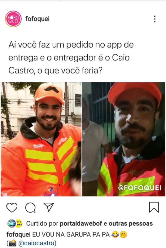 Caio Castro virou entregador (Foto: Reprodução)