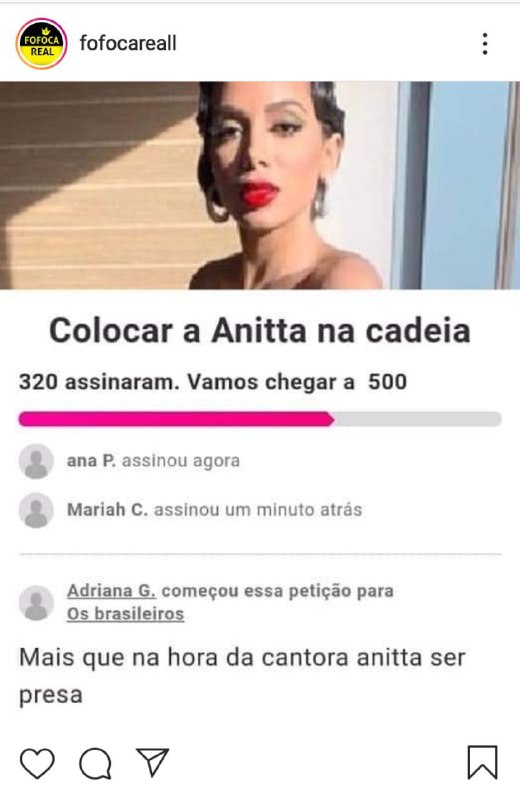 Petição solicitando a prisão da cantora viralizou nas redes sociais