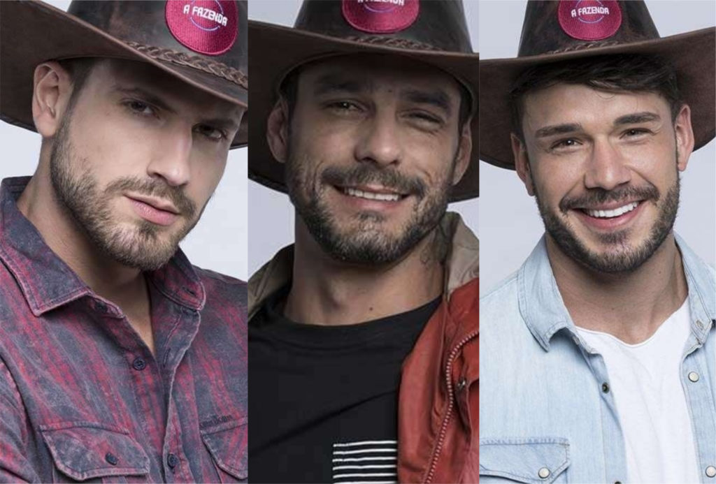 Guilherme Leão, Lucas Viana e Diego Grossi estão na Roça de A Fazenda 11 (Montagem: TV Foco)