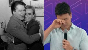 Silvio Santos, Gugu Liberato e Rodrigo Faro (Foto: Reprodução/Record/SBT)